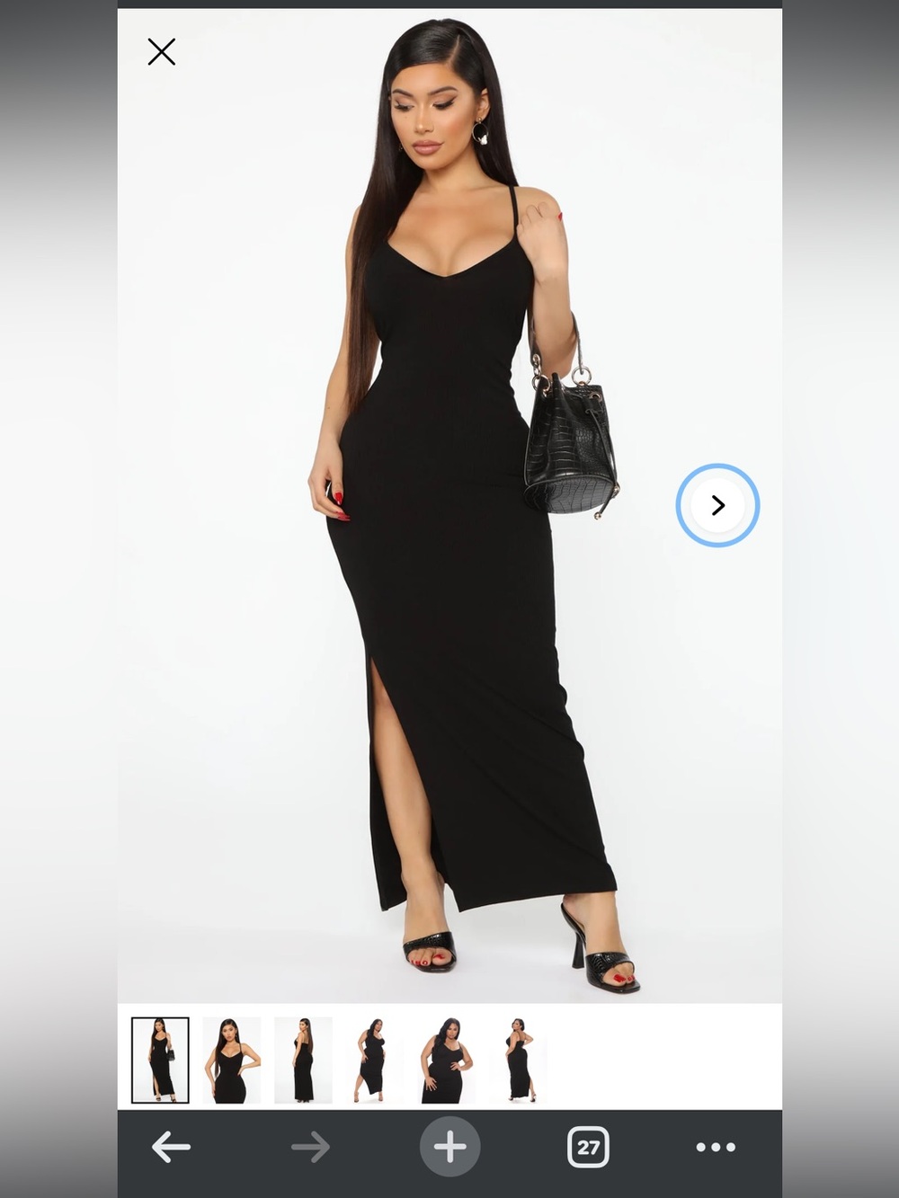 Fashion Nova black Ribbed Maxi Slip Dress